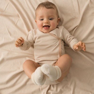 MJUKISSOCKOR 2-pack
blå/natur